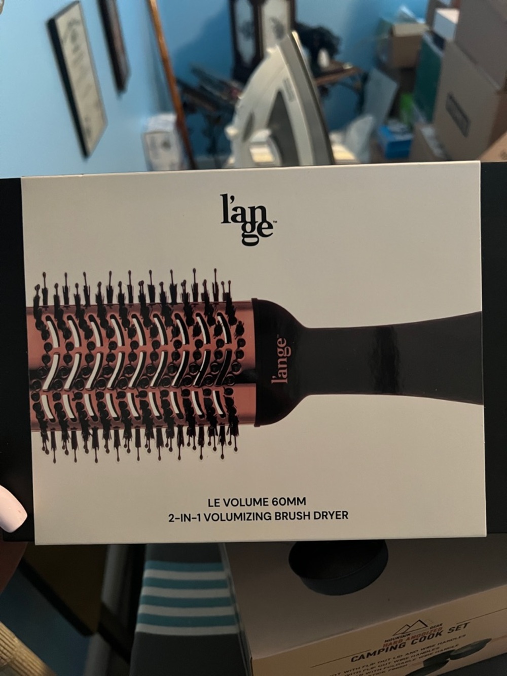 l'ange Le Volume 60mm 2-in-1 Volumizing Brush Dryer - Black & Rose Gold